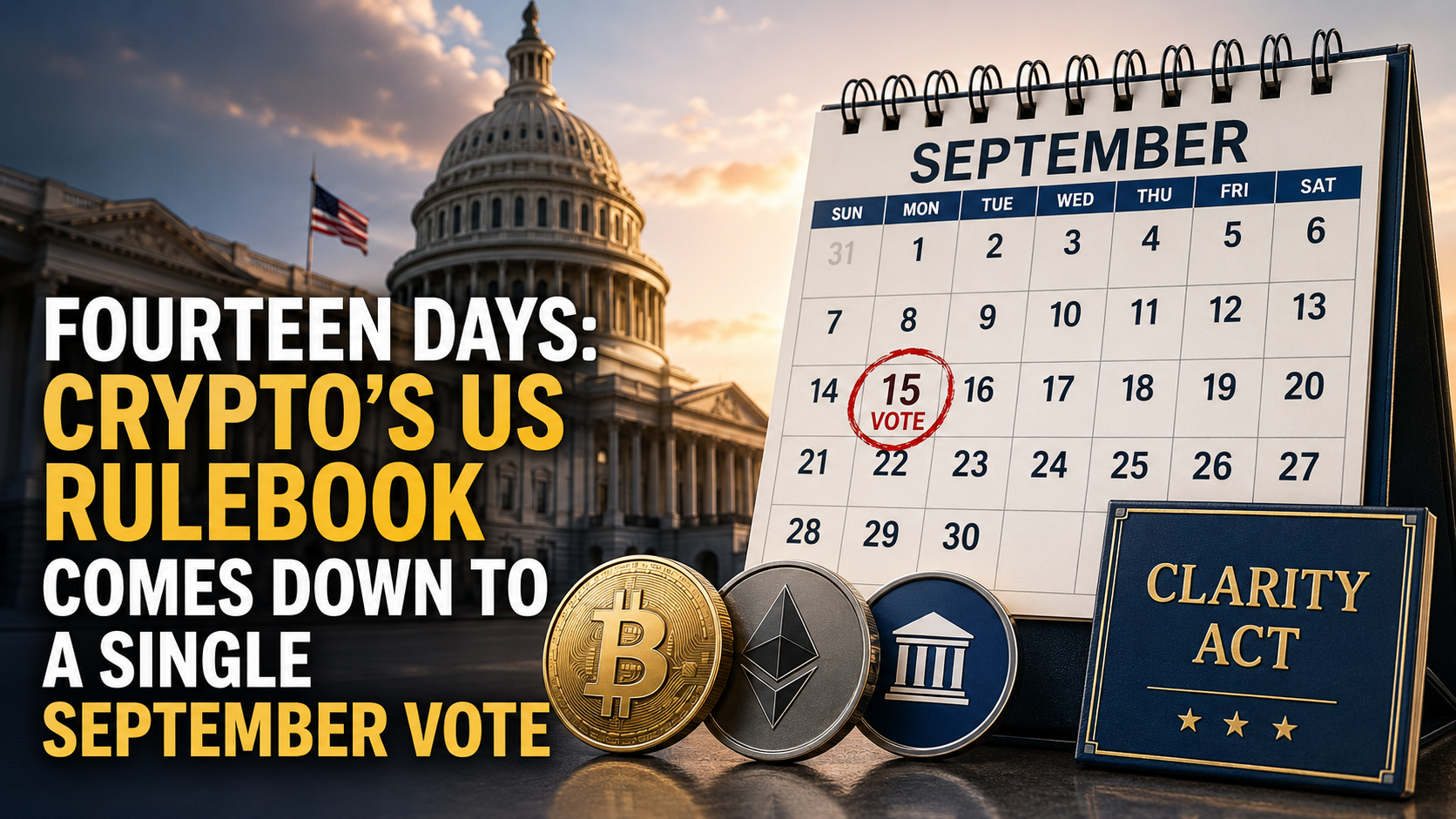 Fourteen Days: Crypto's US Rulebook Comes Down to a Single September Vote